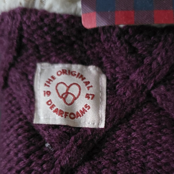 Dearfoams Plum Cable Knit Slipper Socks - Picture 3 of 7